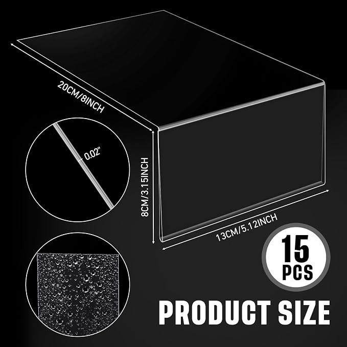 Containlol 15 Pieces Moveable Shelf Label Holders Clear Shelves Tags Moveable - Image 2