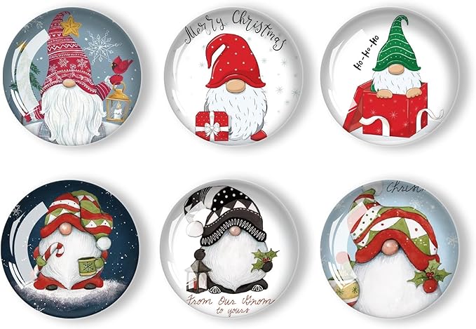Christmas Gnomes Refrigerator Magnets 12Pcs Glass Strong Magnetic Refrigerator Magnet Fridge Sticker,Crystal Fridge Magnets Decoration for Crafts,Strong Fridge Magnets for Kitchen, School-DeskLoop Office