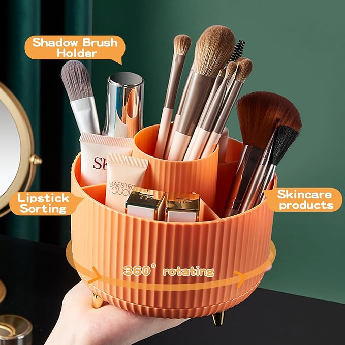 fanado 360° Rotate Makeup Brush Holder Organizer, Makeup Organizers Countertop - Image 2