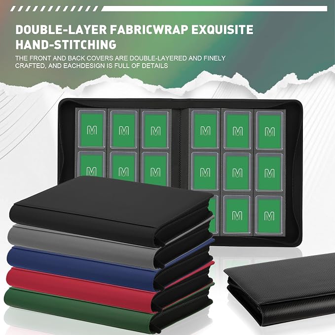 Toploader Binder, Trading Card Binder Storage Hold up 288 Cards 9-Pocket Top - Image 8
