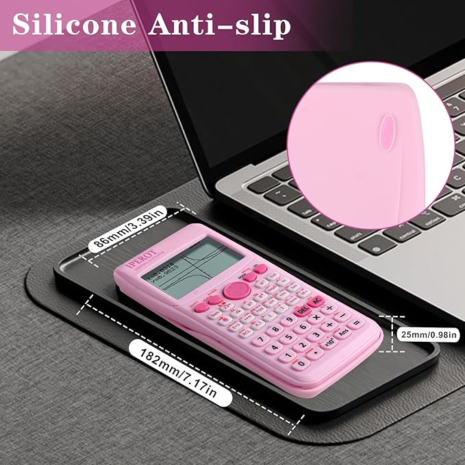 Scientific Calculators with Graphing Calculator, IPEROT Pink Scientific Calculators 10 Modes/ 4 Graphing Functions, Desktop Math Calculator Ideal for School Supplies, Students, College, Teachers-DeskLoop Office