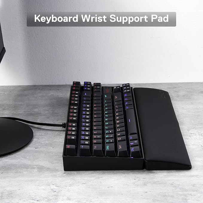 Redragon P036 Meteor M Computer Keyboard Wrist Rest Pad, Ergonomic Soft Memory - Image 2