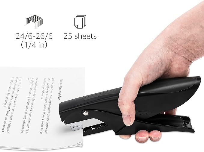 Amazon Basics Effortless Handheld Plier Stapler, 25 Sheet Capacity, Heavy Duty - Image 2