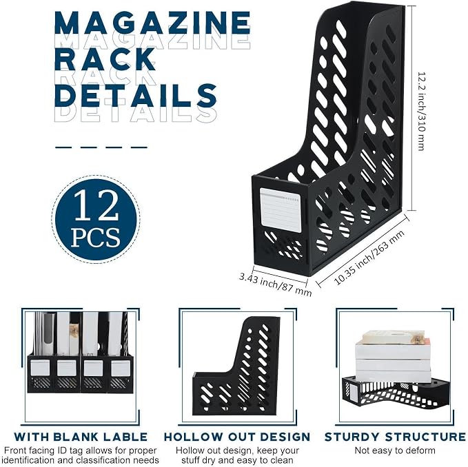 Glenmal 12 Pack Magazine Organizers Binder Organizer - Image 2