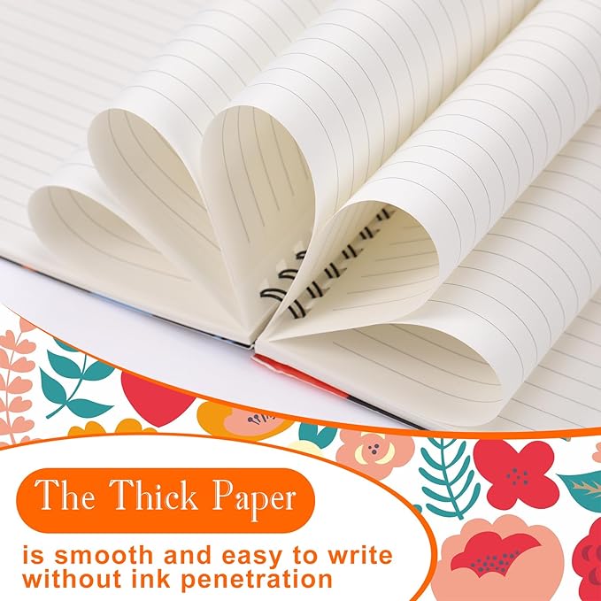 Fuutreo 12 Pcs Spiral Notebook for Work A5 8.3 x 5.7 Inch College Ruled Spiral Journal Notebook Kraft Cover Ruled Paper, 12 Color, 60 Sheets, 120 Pages for Office School(Floral Color)-DeskLoop Office