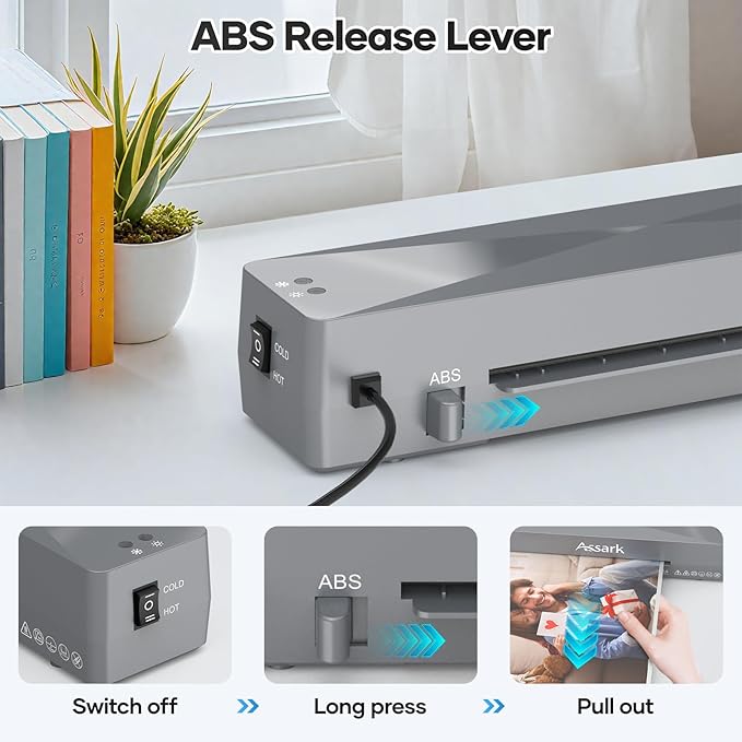 Laminator Machine 9 Inch, laminator with 10 Laminating Sheets, Laminating Machine Quick preheating with Paper Cutter, Low Noise, Plastificadora with ABS Jam Free-DeskLoop Office