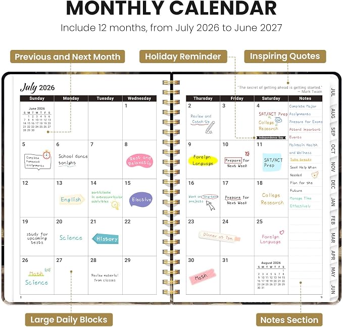 Planner 2026-2027, Monthly and Weekly Academic Planner July 2026 - Image 2
