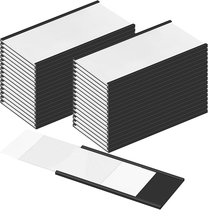 Fulmoon 100 Sets Magnetic Label Holders 4 x 2 Inch C Channel Label Holders by Fulmoon