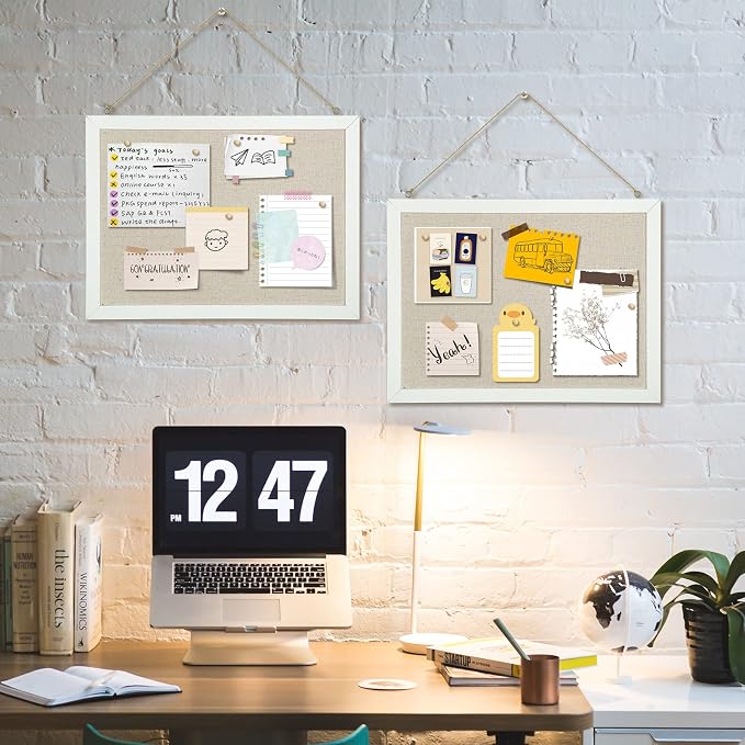 2-Pack Double-Sided Wood Framed Cork Board - Image 7