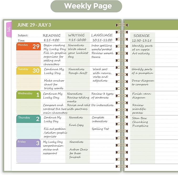 SKYDUE Teacher Planner 2026-2027 Academic Year, 8.5" x 11" Teacher Lesson - Image 5