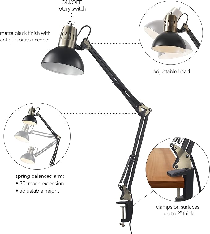 Globe Electric 62000009 32" Multi-Joint Desk Lamp - Image 6