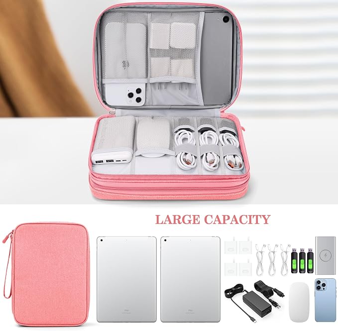 FYY Electronic Organizer, Extra Large Travel Cable Organizer Bag Pouch Portable - Image 6