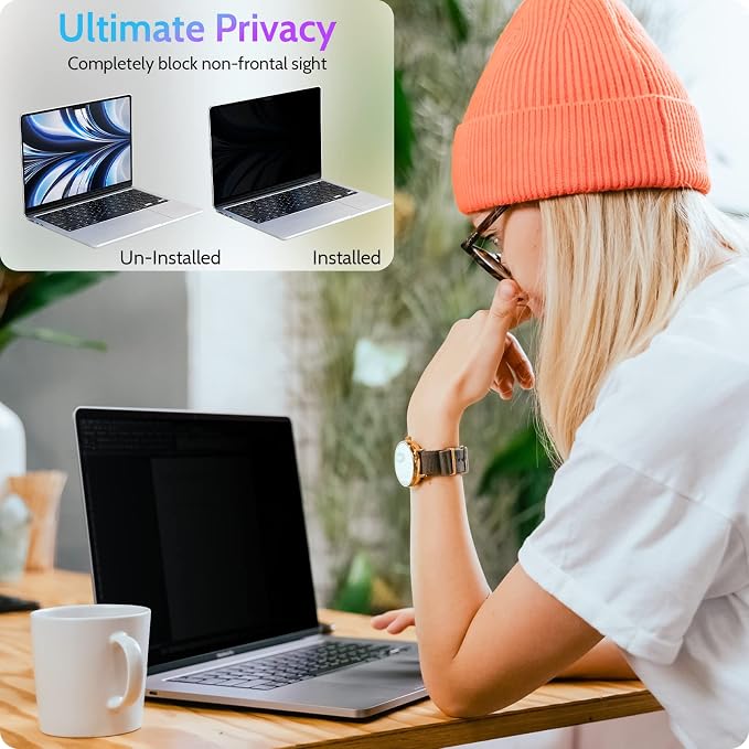 Peslv Magnetic Privacy Screen for Macbook Air 13.6/13 Inch, Removable Matte - Image 2
