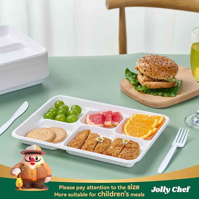 JOLLY CHEF Compostable  Compartment Paper Plates  *   Heavy - Image 4