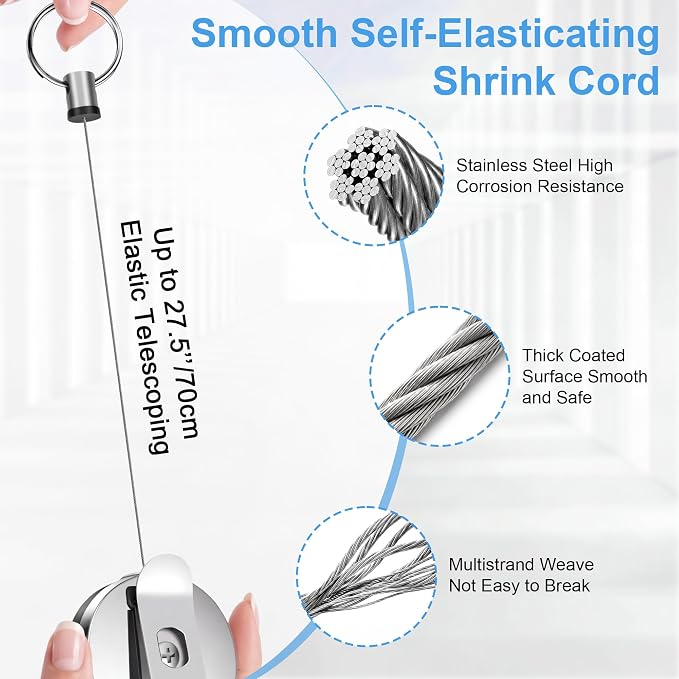 4 Pcs Heavy Duty Retractable Pull Pen Pencil Holder, 27.5 Inch Pen Lanyard - Image 2