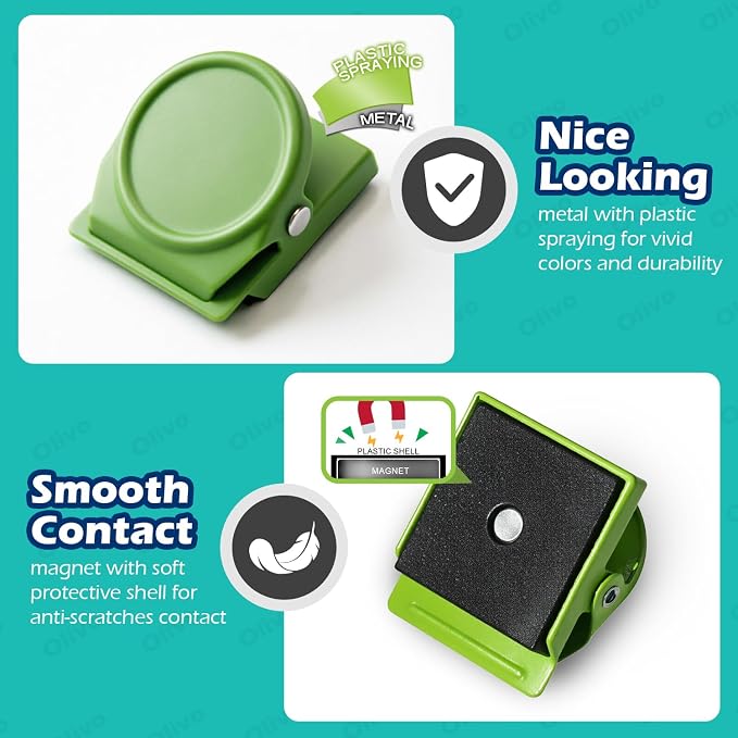 9 Pack Magnetic Clips for Classroom Whiteboard Refrigerator Fridge, 9 Colors - Image 3