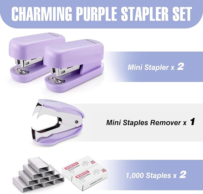 WORKPRO Small Stapler with Staples, One Staple Remover, 2000 Standard Staples - Image 2