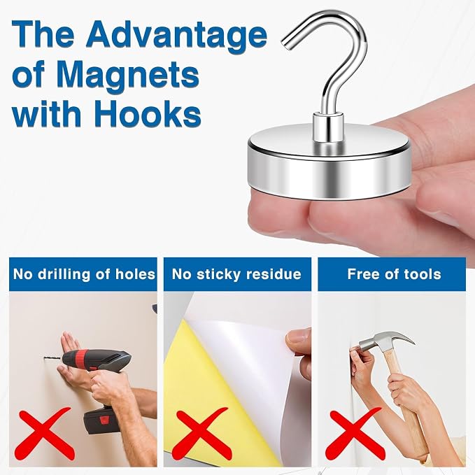 LOVIMAG Magnetic Hooks, 170lbs+ Strong Magnetic Hooks - Image 5