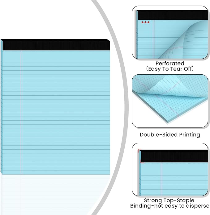3pcs Legal Pads 8.5 x 11, Notepads 8.5 x 11 Inch, 30 Sheets/Pack, Color Note - Image 3