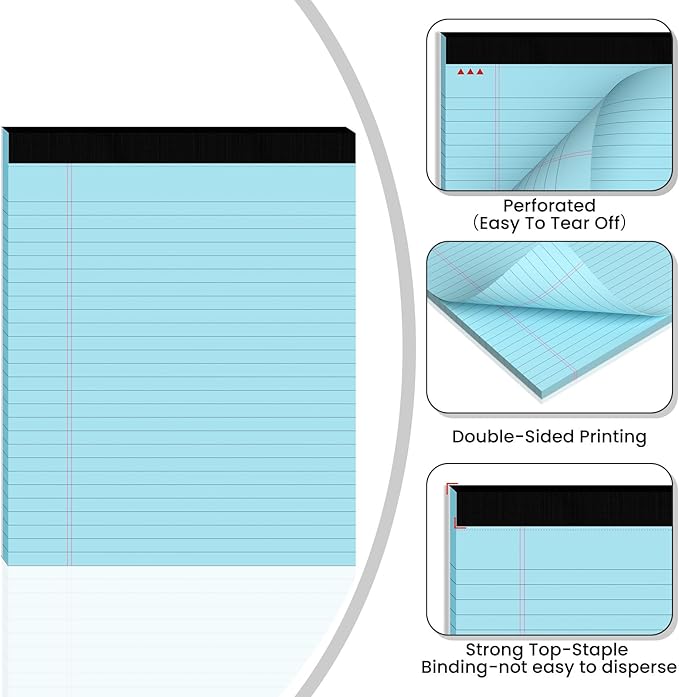 3pcs Legal Pads 8.5 x 11, Notepads 8.5 x 11 Inch, 30 Sheets/Pack, Colored Note - Image 3