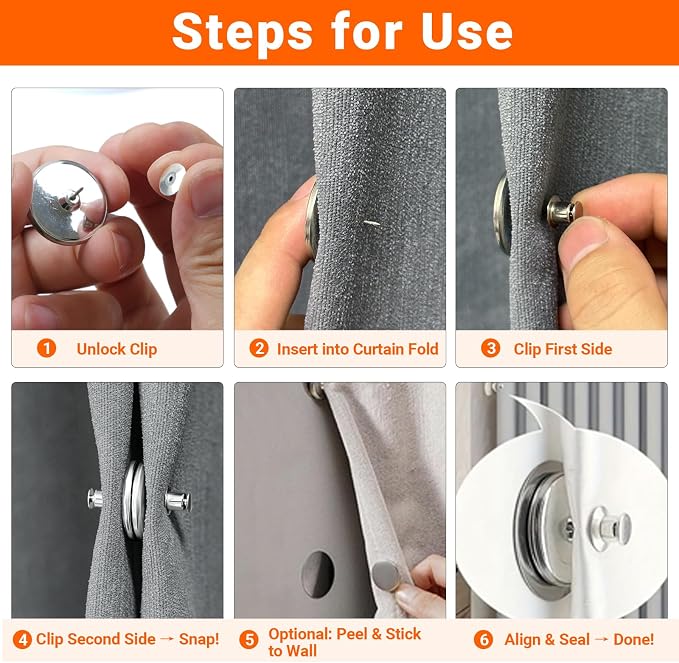 20Pairs Curtain Magnets, ZNJAVX Curtain Magnets Closure - Image 4