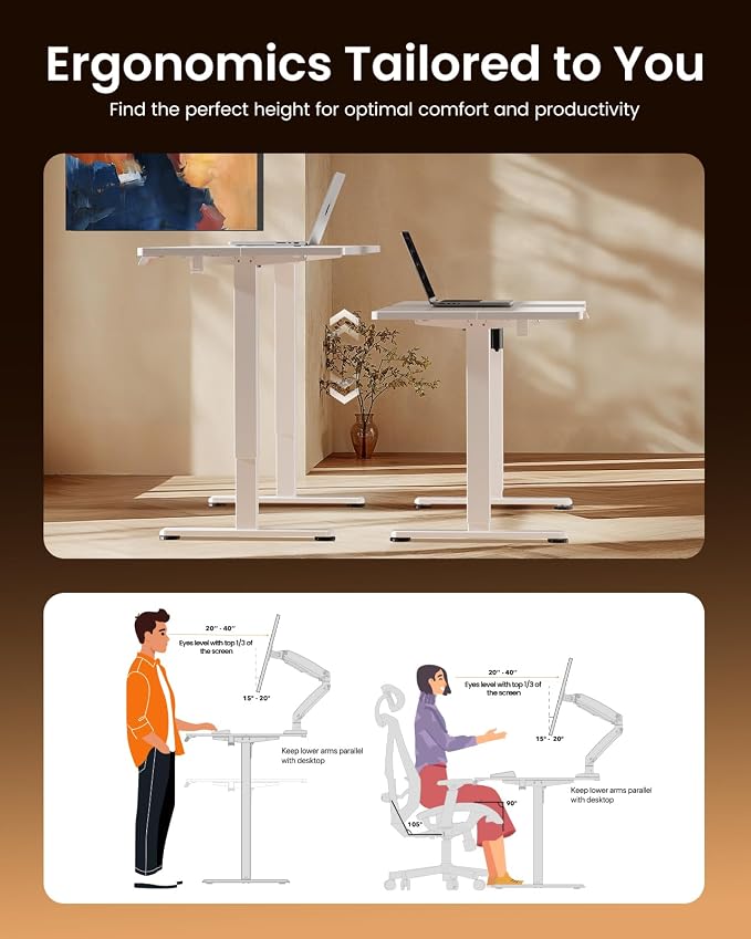 ErGear Height Adjustable Electric Standing Desk, 55 x 28 Inches Sit Stand up - Image 7