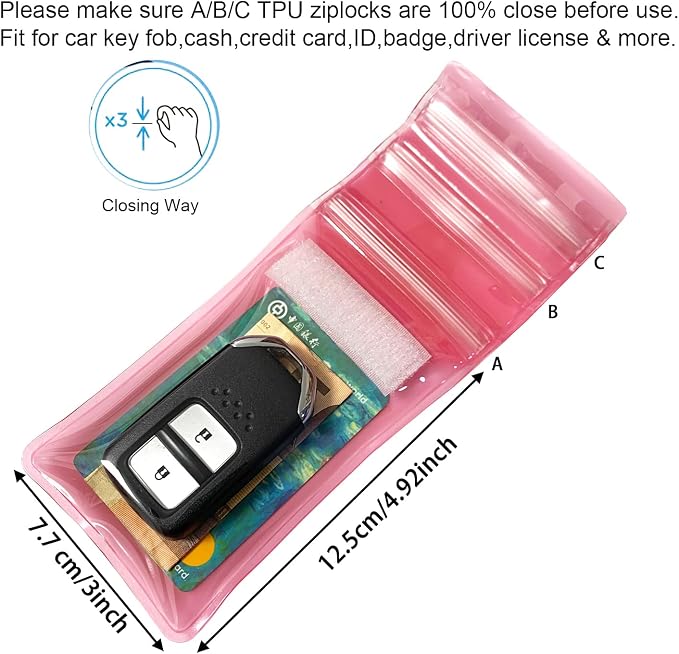 DRIPAC Waterproof Car Key FOB Case Waterproof Wallet Waterproof Holder Pouch - Image 3