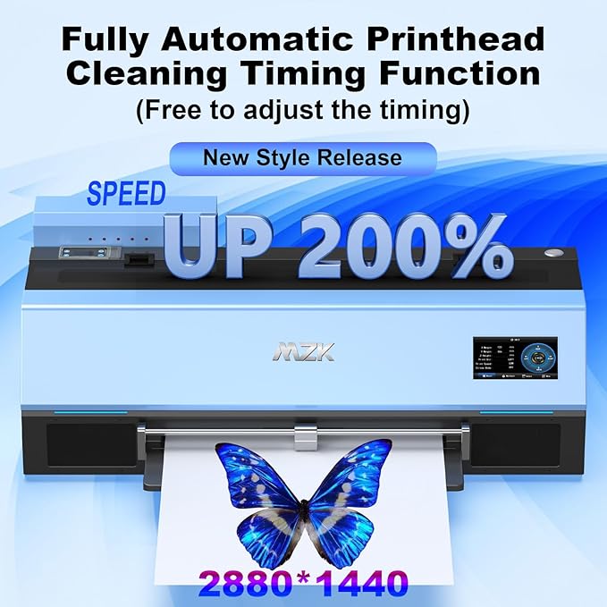 MZK A3 Plus DTF Printer XP600 Doubled-Speed,13+" DTF Film,Built-in Holiday Automatic Timed Cleaning Printhead,LED Multi-Function Fouch Screen,Film Cutter,White Ink Circulation,Gift Ink 2 Year-DeskLoop Office