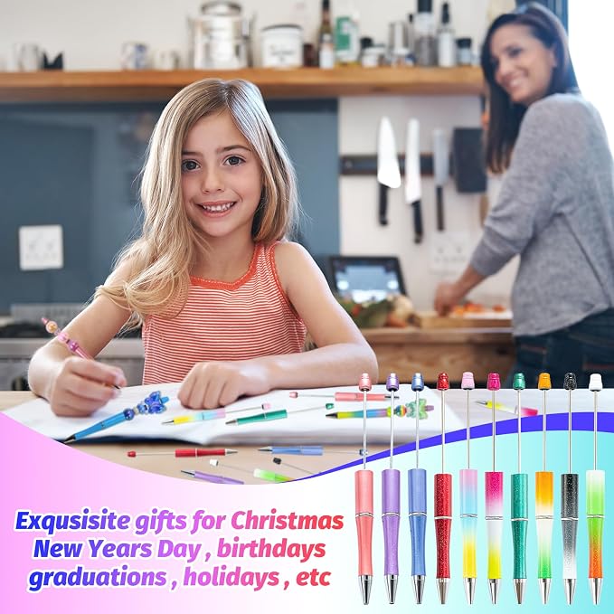 150 Pieces DIY Beadable Pen Kit – 50 Plastic Ballpoint Pens - Image 5
