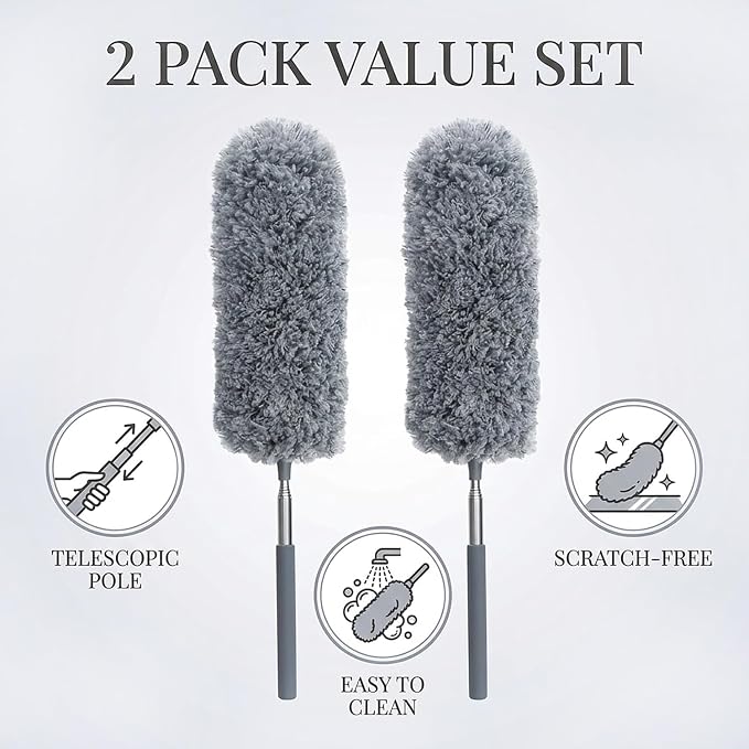 2 Pack Microfiber Duster for Cleaning, Small Dusters - Image 7