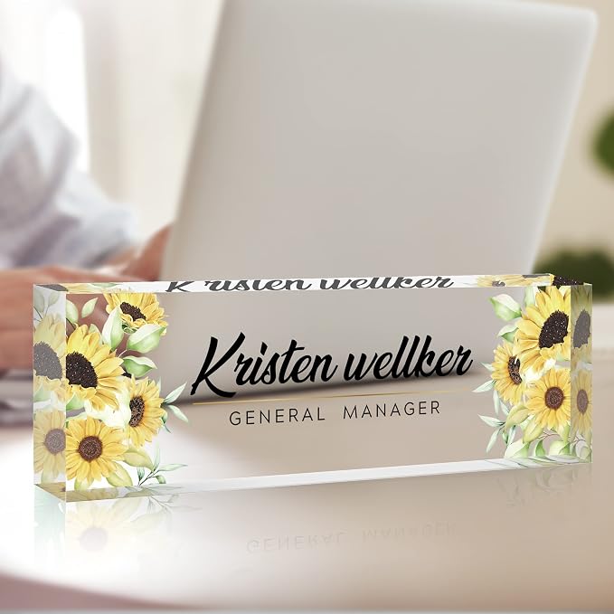Personalized Office Name Plate for Desk, Custom Employee Appreciation Gifts - Image 2