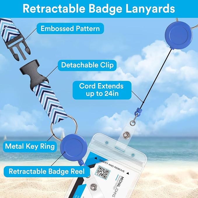 Billbotk Lanyards for Cruise Ship Card, 6 Sets Retractable Lanyard Key Card - Image 6