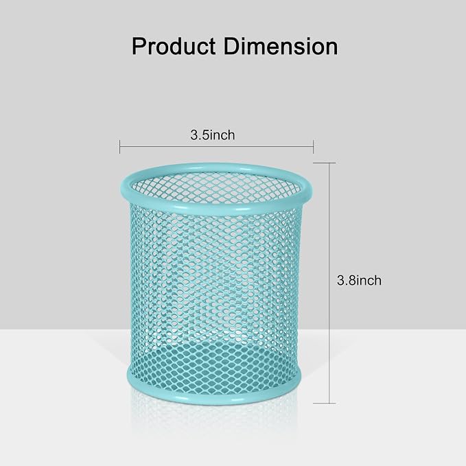 EasyPAG Pencil Holder for Desk, 2 Pack Metal Pen Organizer, Mesh Pencil Cup - Image 8