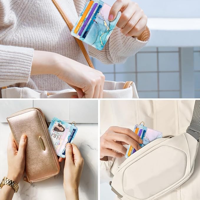 Slim Minimalist Pocket Credit Card Holder Wallet RFID Blocking Lightweight Thin - Image 5