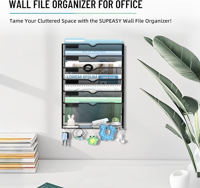 SUPEASY Wall File Organizer, 7 Tier Hanging File Organizer - Image 4