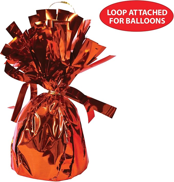 Beistle Orange Metallic Balloon Weights, 12 Pack, 6-Ounce Balloon Anchors | - Image 7