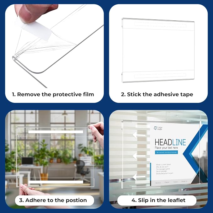 12 Pack 11x8.5 Acrylic Sign Holder Wall Mount, Horizontal Plastic Wall Signs - Image 4