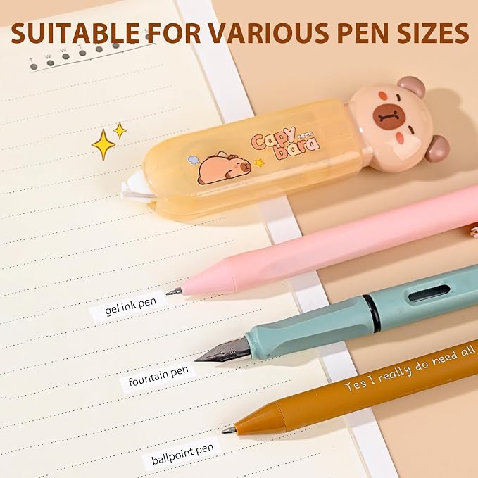 Cute Capybara Correction Tape, Mini Retractable Correction Tape Pen, - Image 6