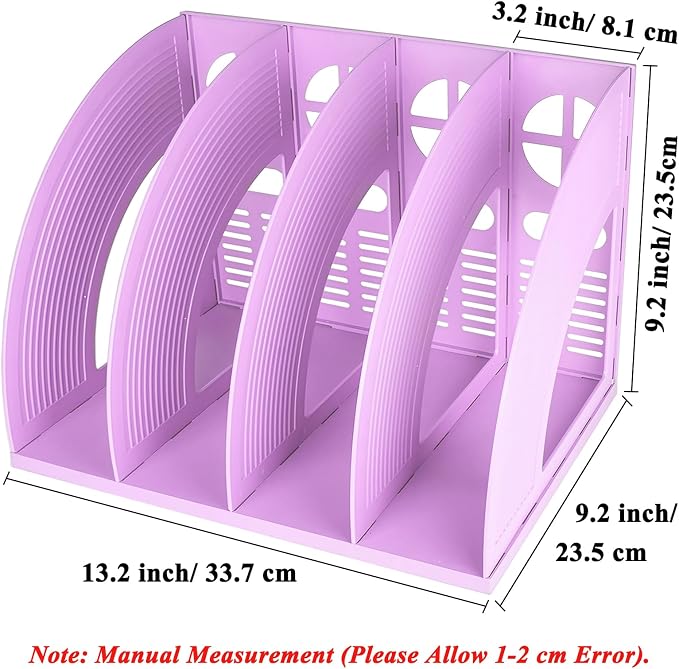 SAYEEC Sturdy Magazine Holder 4 Compartments Plastic Desktop File Organizer - Image 2