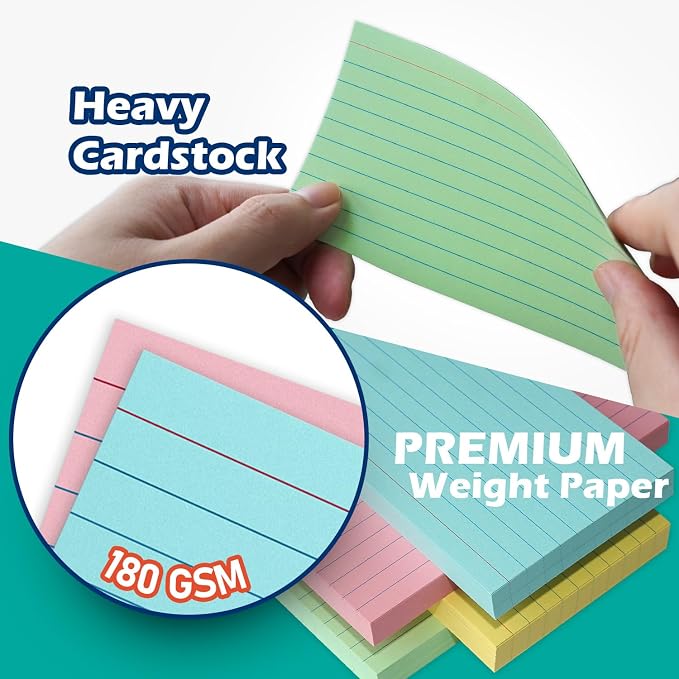 Blue Lined Index Cards 3x5 Ruled Note Cards 200 Count, 180 GSM Heavy Weight - Image 3
