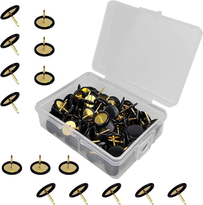 200 Pcs Thumb Tacks, Drawing Pins, Metal Flat Push Pins, Round Head Drawing Pins by FOHOLA