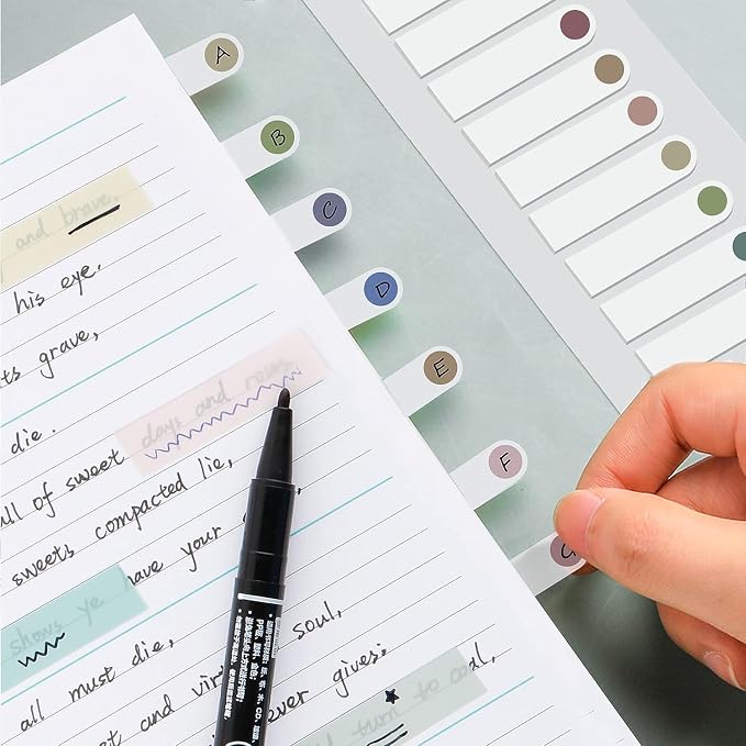 Lysas 1600pcs Page Markers, Morandi Sticky Index Tabs, Transparent Sticky Note - Image 2