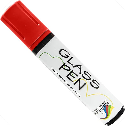 Glass Pen Window Marker: Liquid Chalk Pens for Glass, Whiteboard Markers with Washable Paint - Graduation, Car Windows, Mirror Pen, Storefront, Wedding, Parade, Party & Holiday (Red, Jumbo Tip)-DeskLoop Office
