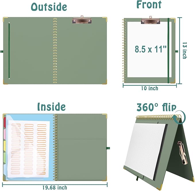 HAUTOCO Clipboard Folio with Refillable Notepad - Image 2