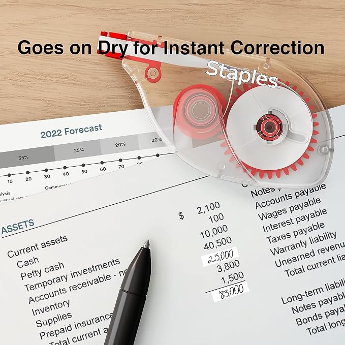 STAPLES Correction Tape, Easy Sidewinder Applicator - Image 3
