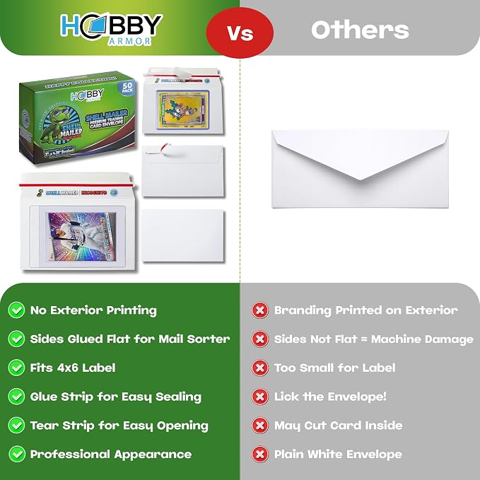 50 Pack Shell Mailer Incognito Trading Card Envelopes by Hobby Armor, Perfect - Image 4