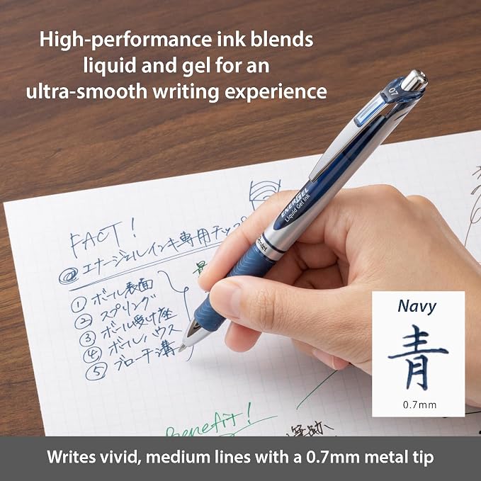Pentel Refill Ink for EnerGel RTX Retractable Gel Pen, 12 Pack, Medium Point - Image 2