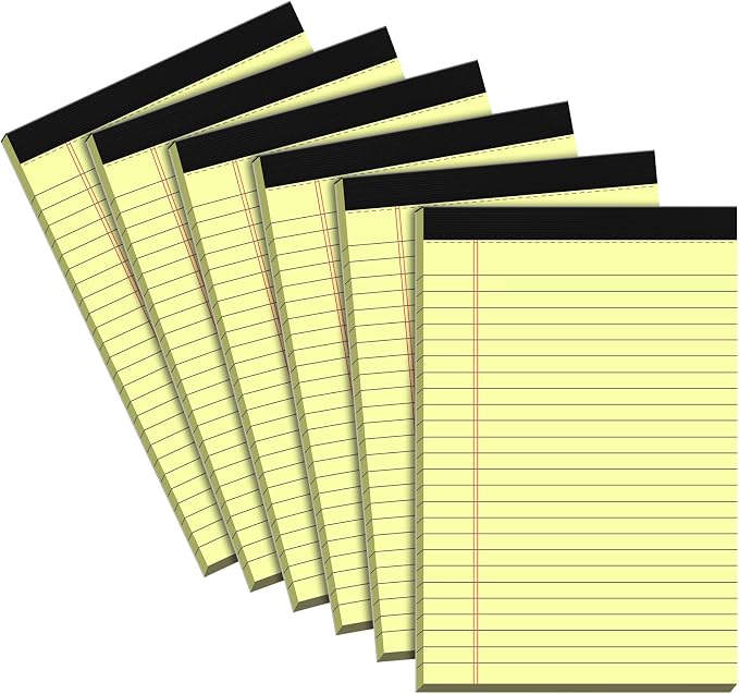 Small Legal Pads 5x8 Notepad, 6 Pack Note Pads 5x8 College Ruled Writing Pads by WelcometoVishoitty