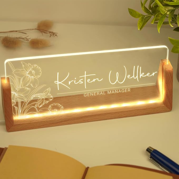 Custom Name Plate for Desk, Personalized Light Up Acrylic Desk Name Plate - Image 8