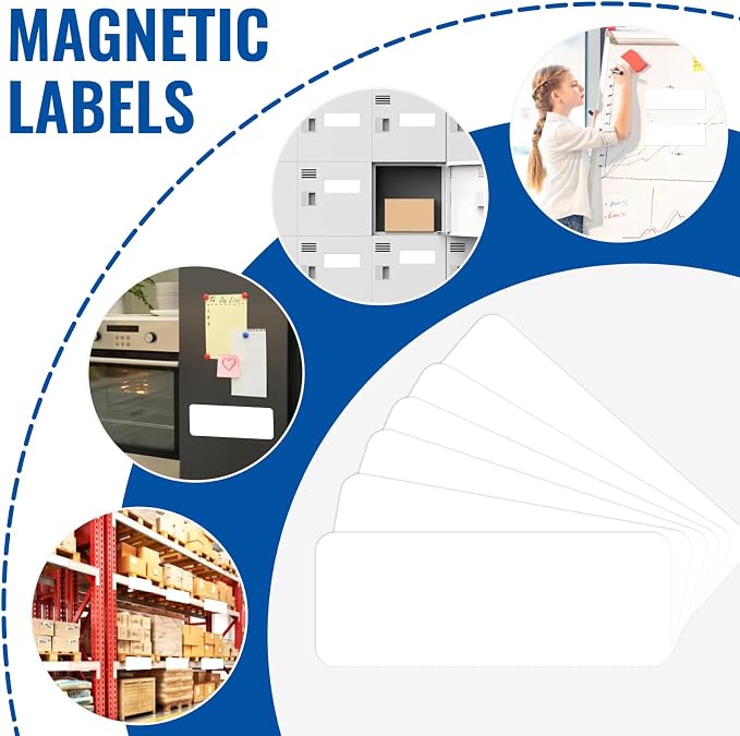 72 Pcs Dry Erase Magnetic Labels, 3.2" x 1.2" White | Reusable Writable - Image 6